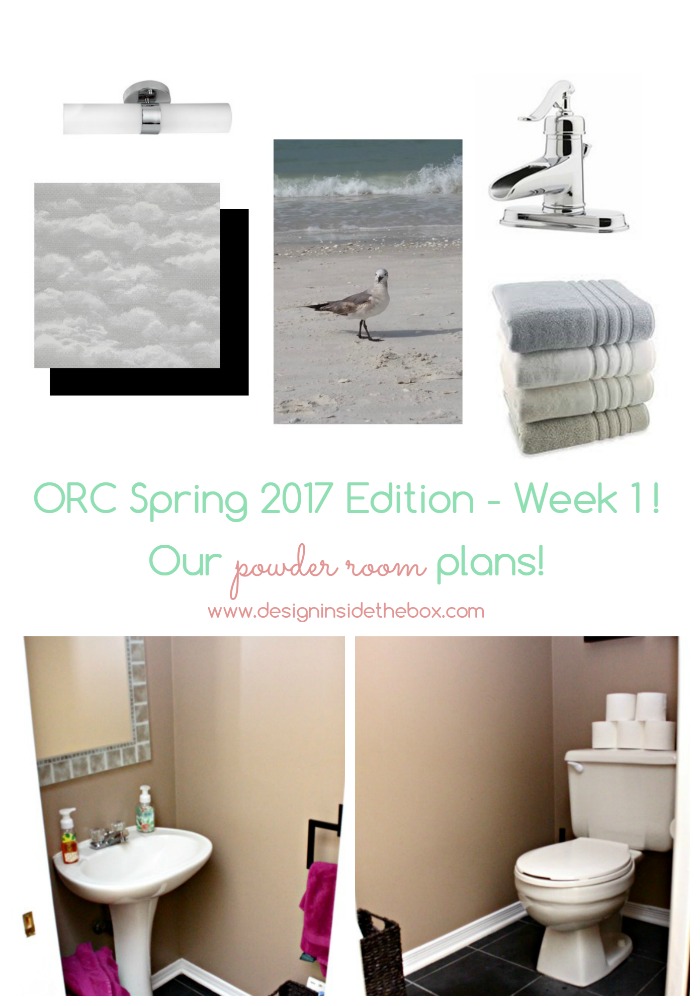 ORC Spring 2017 Challenge - Powder Room Makeover! www.designinsidethebox.com
