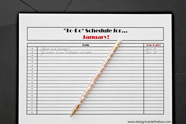 To-Do Monthly Schedule - Free Printable! www.designinsidethebox.com
