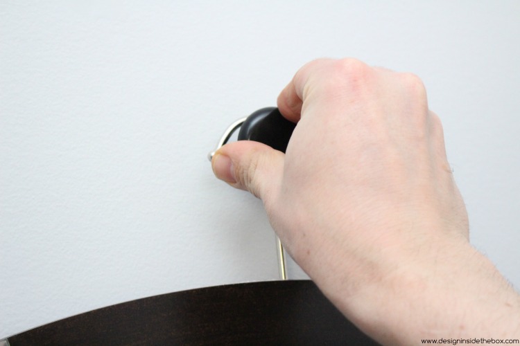 How to hang door hardware as hooks with Home Depot! www.designinsidethebox.com