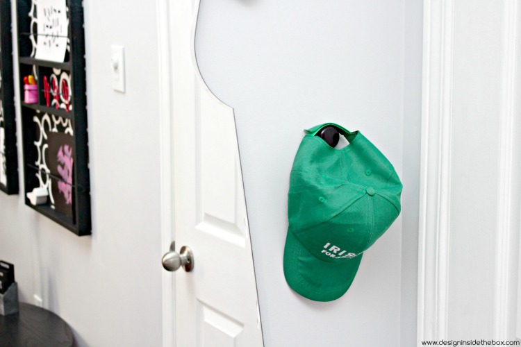 How to hang door hardware as hooks with Home Depot! www.designinsidethebox.com