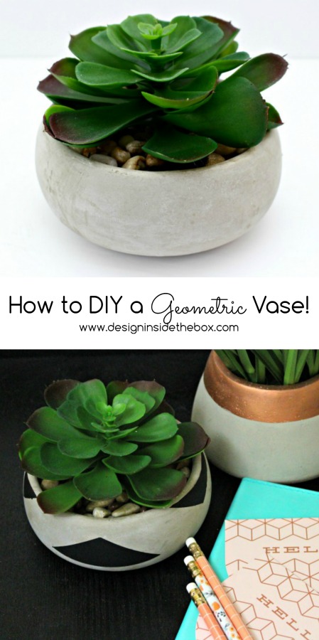 How to DIY a Geometric Vase! www.designinsidethebox.com